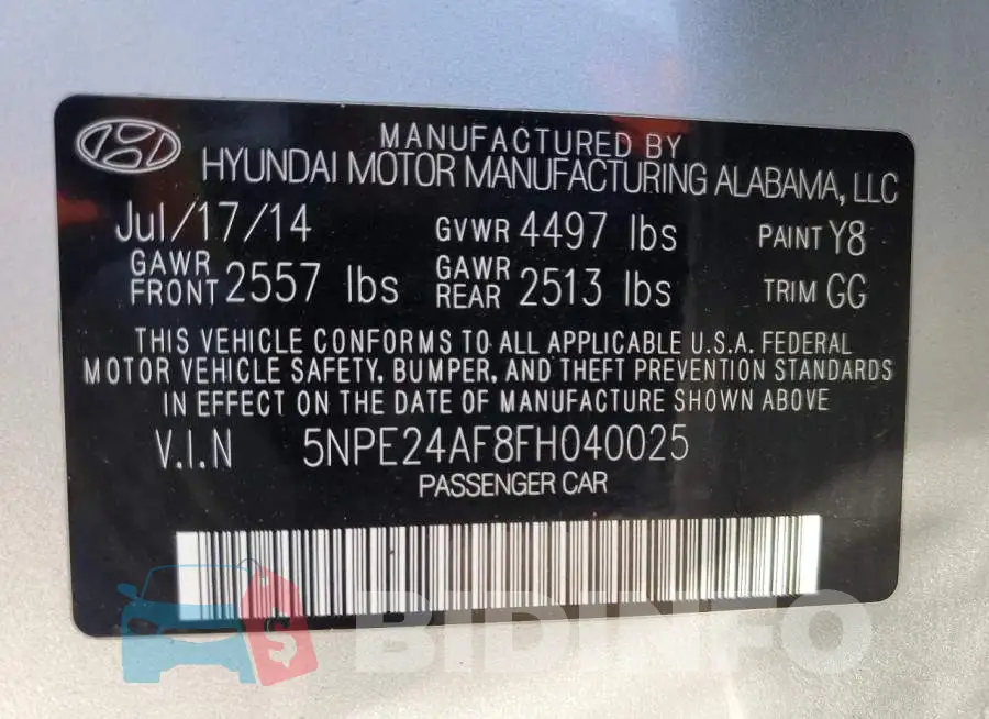 5NPE24AF8FH040025 Photo# 12