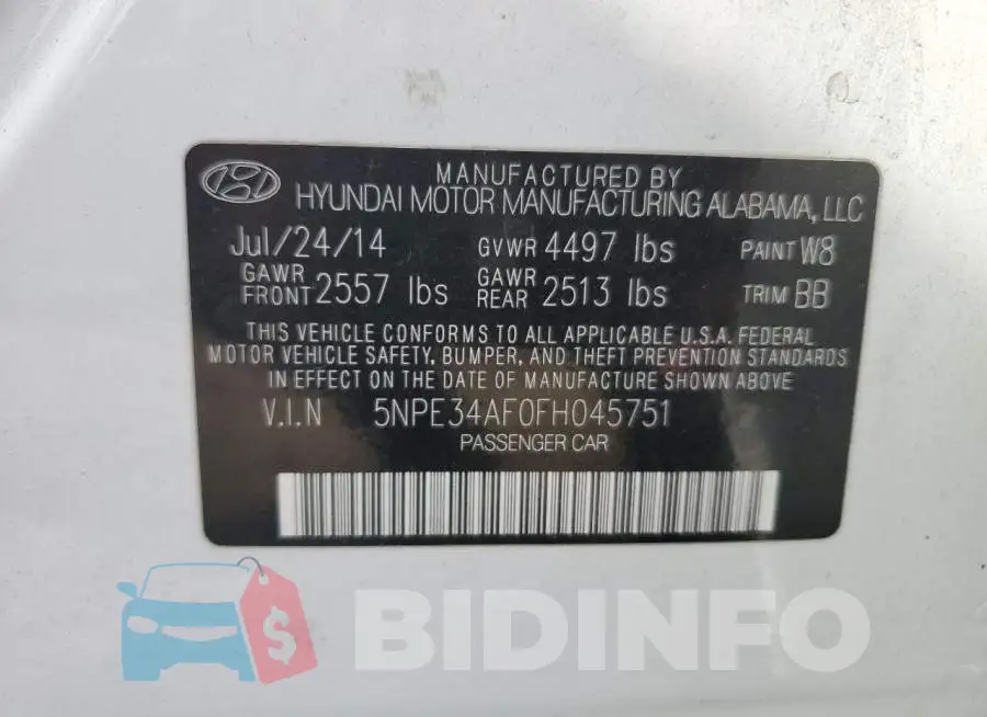 5NPE34AF0FH045751 Photo# 10