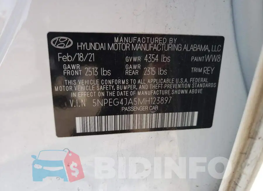 5NPEG4JA5MH123897 Photo# 12