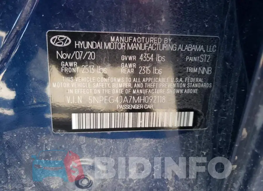 5NPEG4JA7MH092118 Photo# 12