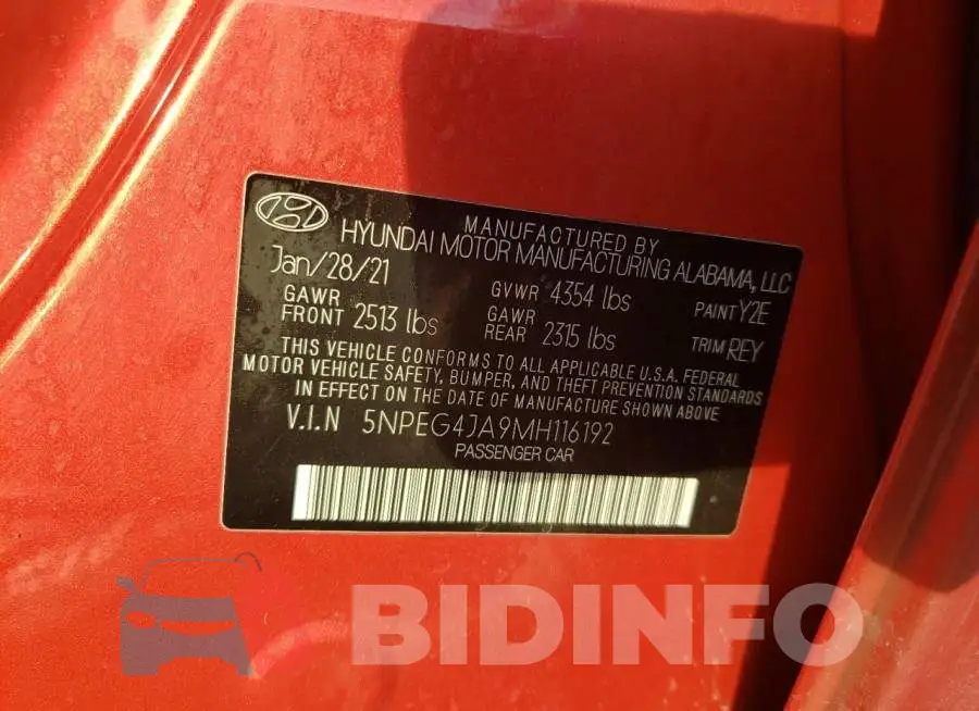5NPEG4JA9MH116192 Photo# 12