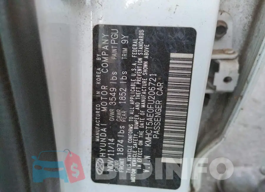 KMHCT5AE0FU206721 Photo# 12