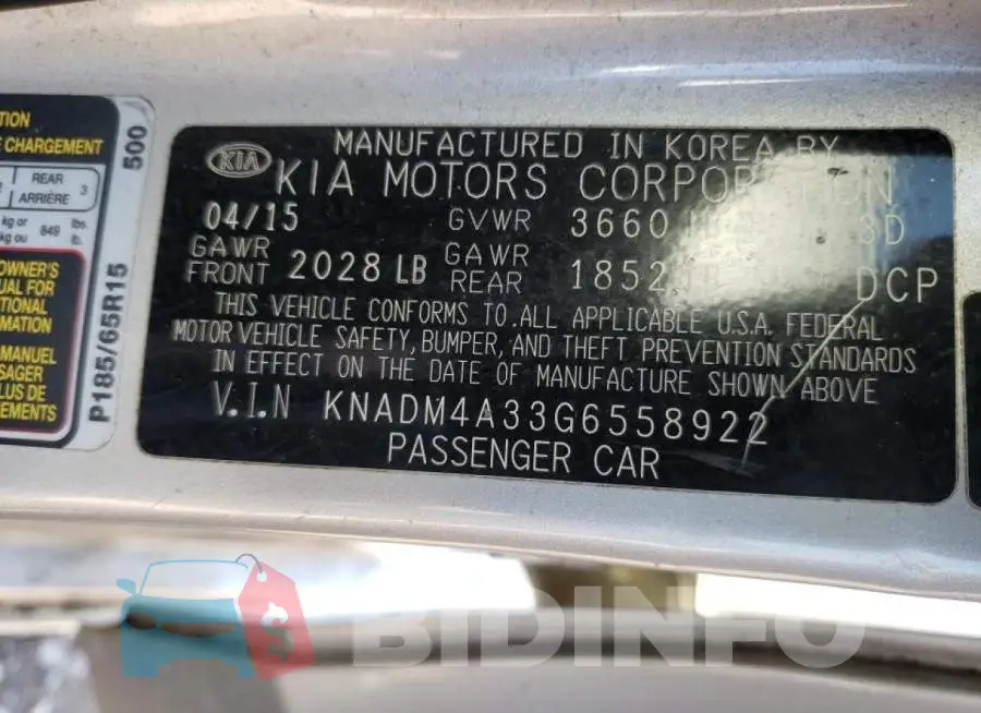 KNADM4A33G6558922 Photo# 12