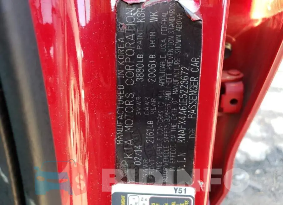 KNAFX4A61E5223672 Photo# 12