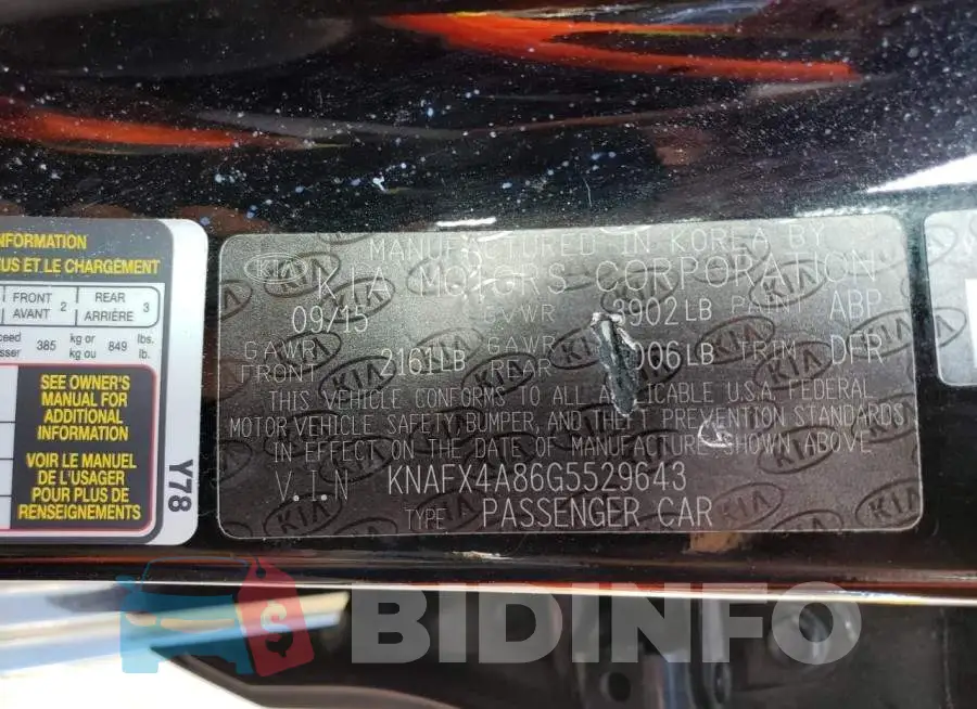 KNAFX4A86G5529643 Photo# 12