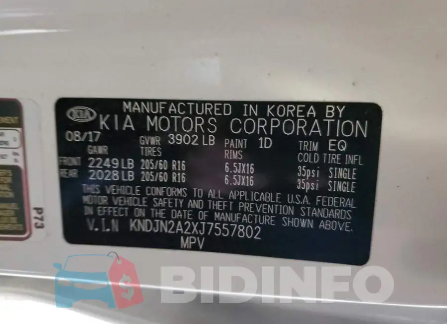 KNDJN2A2XJ7557802 Photo# 14