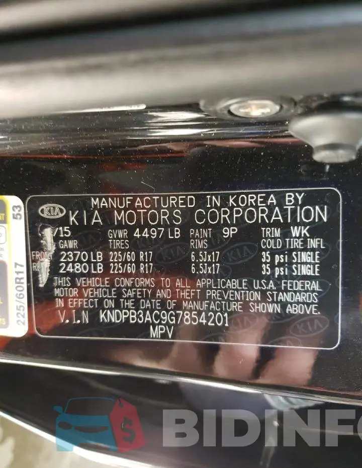 KNDPB3AC9G7854201 Photo# 14