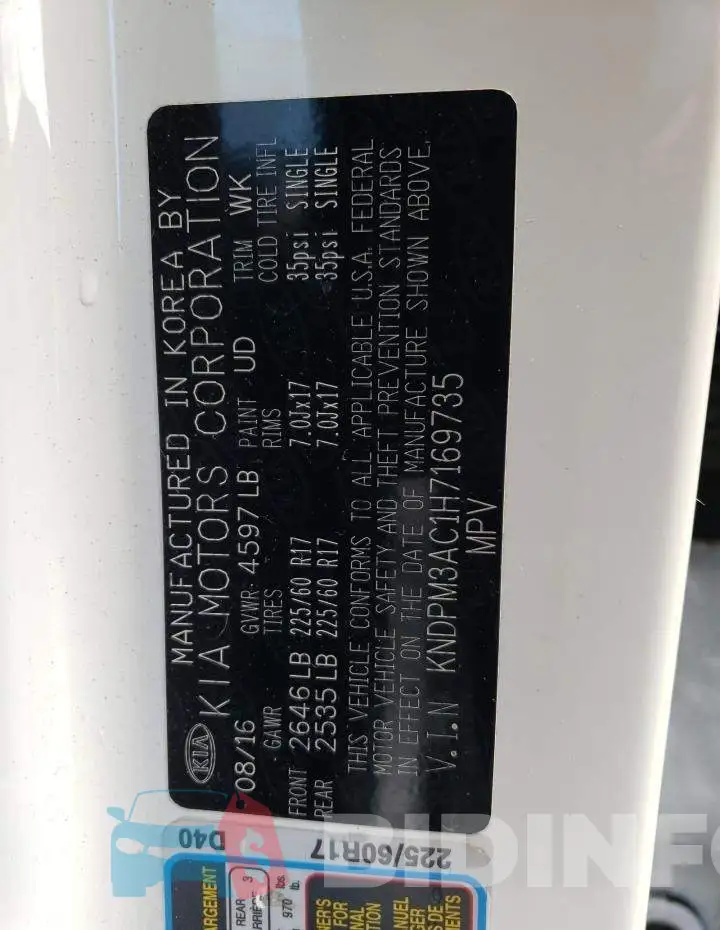 KNDPM3AC1H7169735 Photo# 13