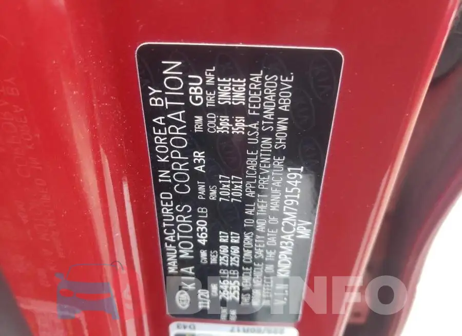 KNDPM3AC2M7915491 Photo# 13