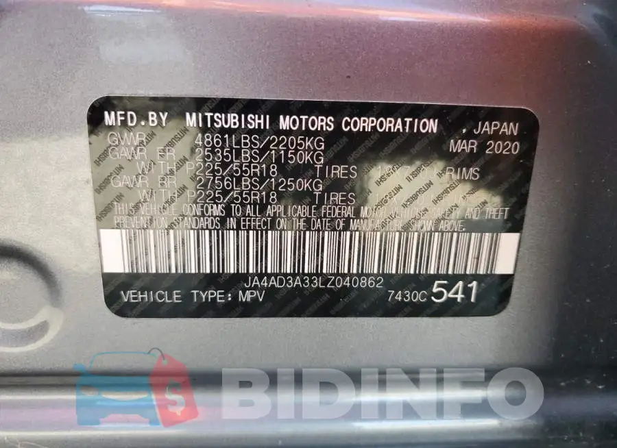 JA4AD3A33LZ040862 Photo# 13