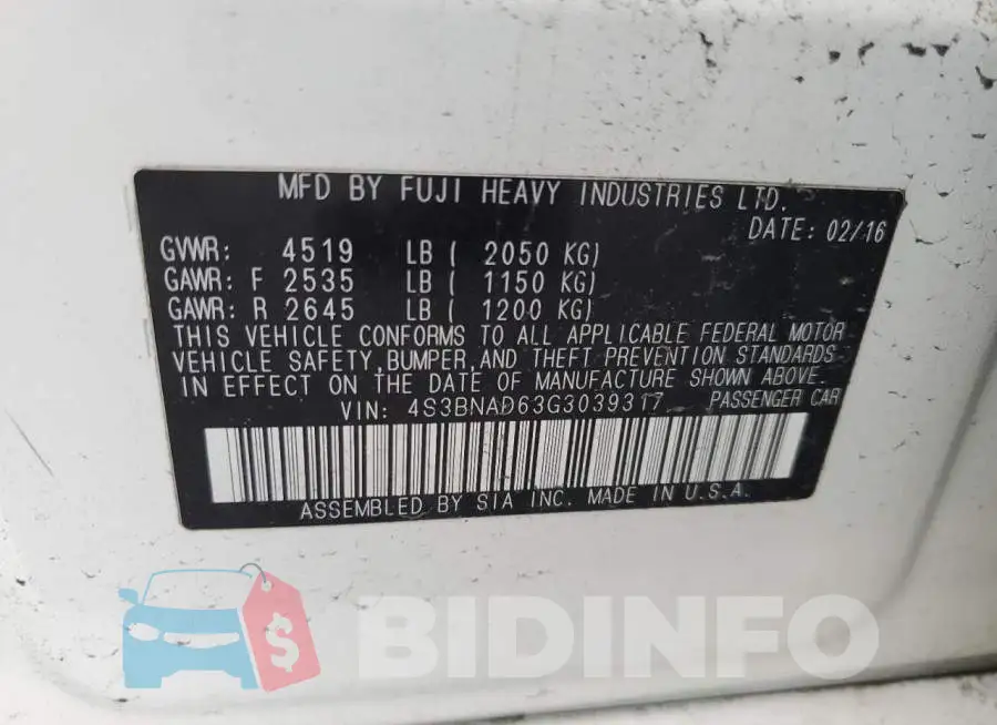 4S3BNAD63G3039317 Photo# 10