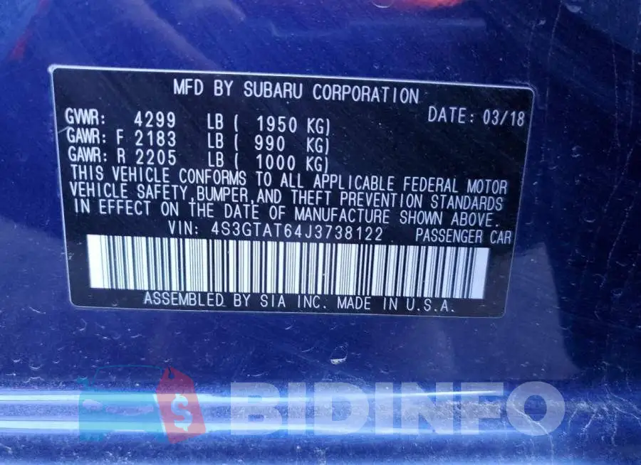 4S3GTAT64J3738122 Photo# 10