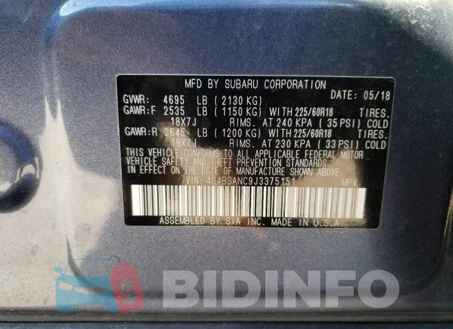 4S4BSANC9J3375151 Photo# 12