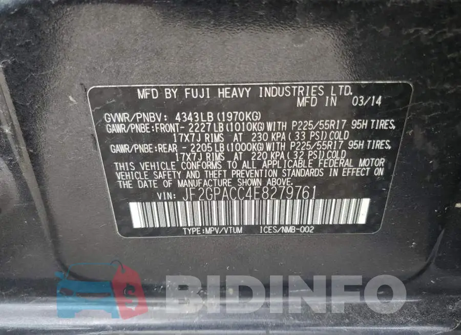 JF2GPACC4E8279761 Photo# 12
