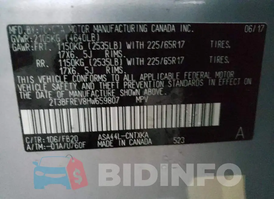 2T3BFREV8HW659807 Photo# 13