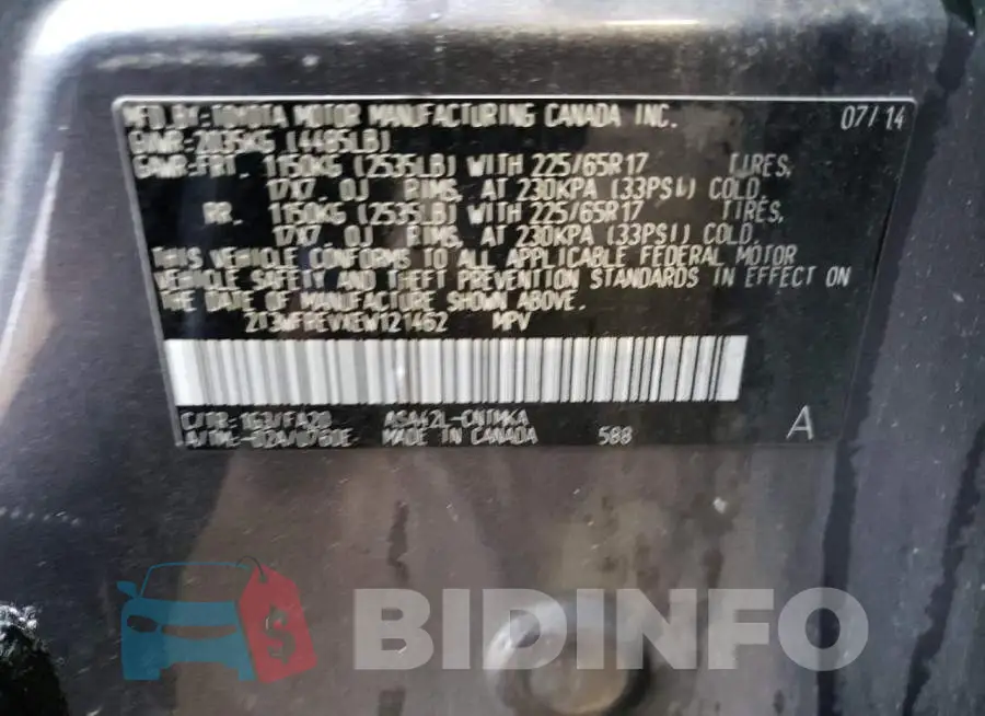 2T3WFREVXEW121462 Photo# 13