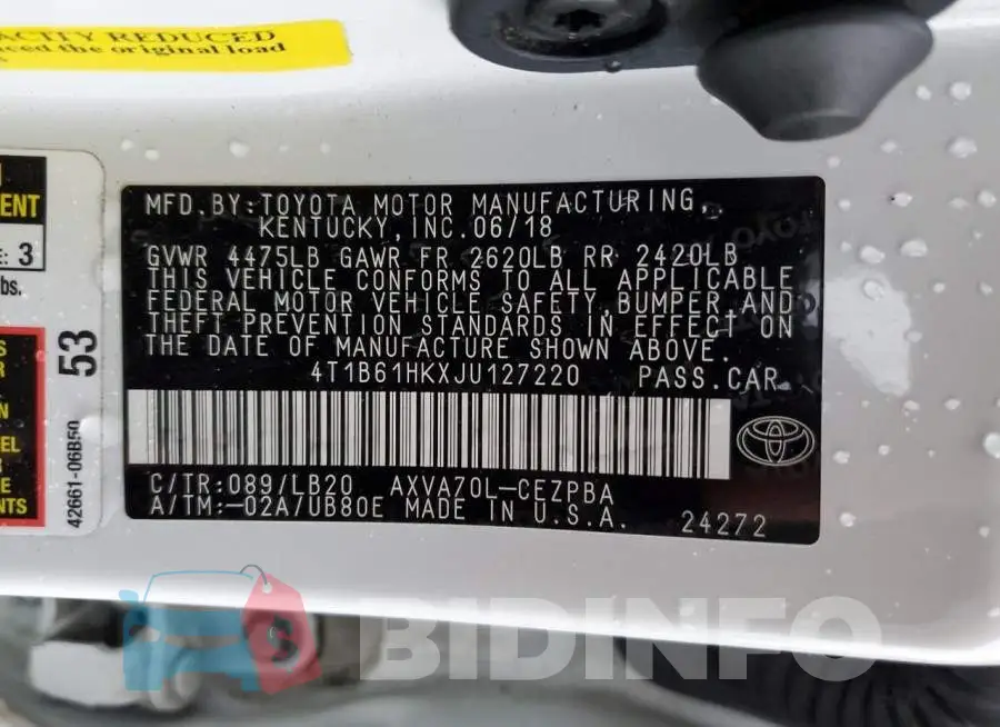4T1B61HKXJU127220 Photo# 12