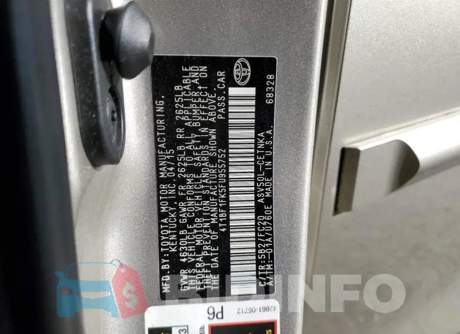 4T1BF1FK5FU955752 Photo# 12