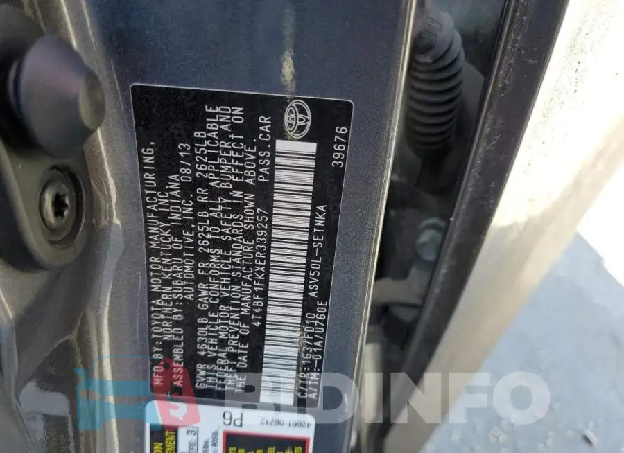 4T4BF1FKXER339257 Photo# 10