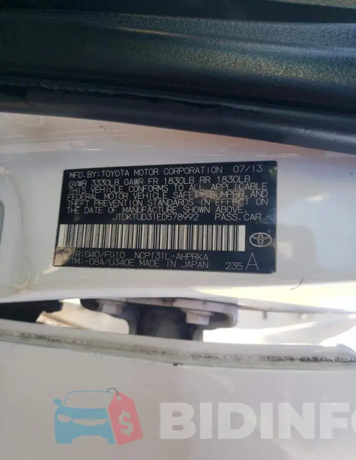 JTDKTUD31ED578992 Photo# 13