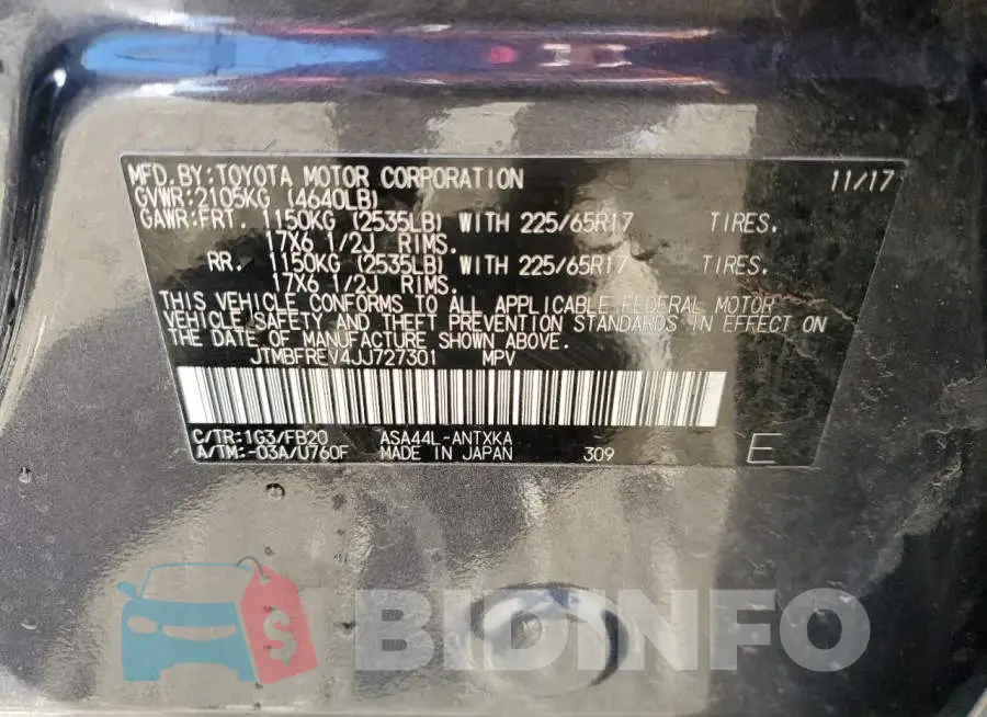 JTMBFREV4JJ727301 Photo# 13