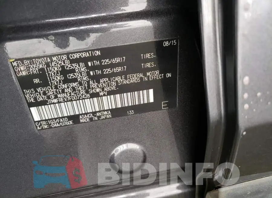 JTMWFREV7FD072428 Photo# 12