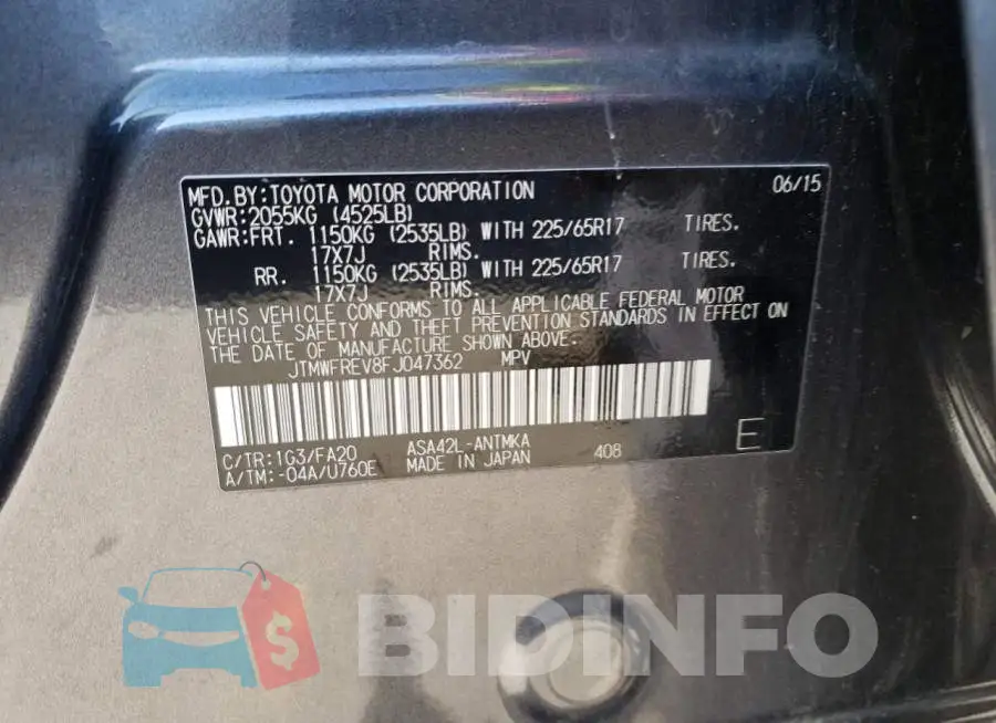 JTMWFREV8FJ047362 Photo# 13