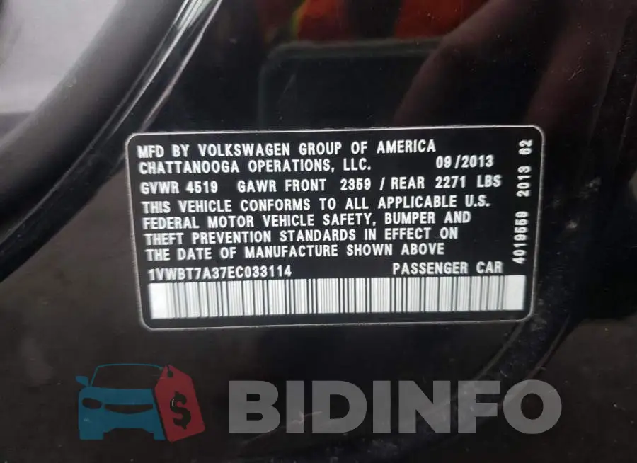 1VWBT7A37EC033114 Photo# 12