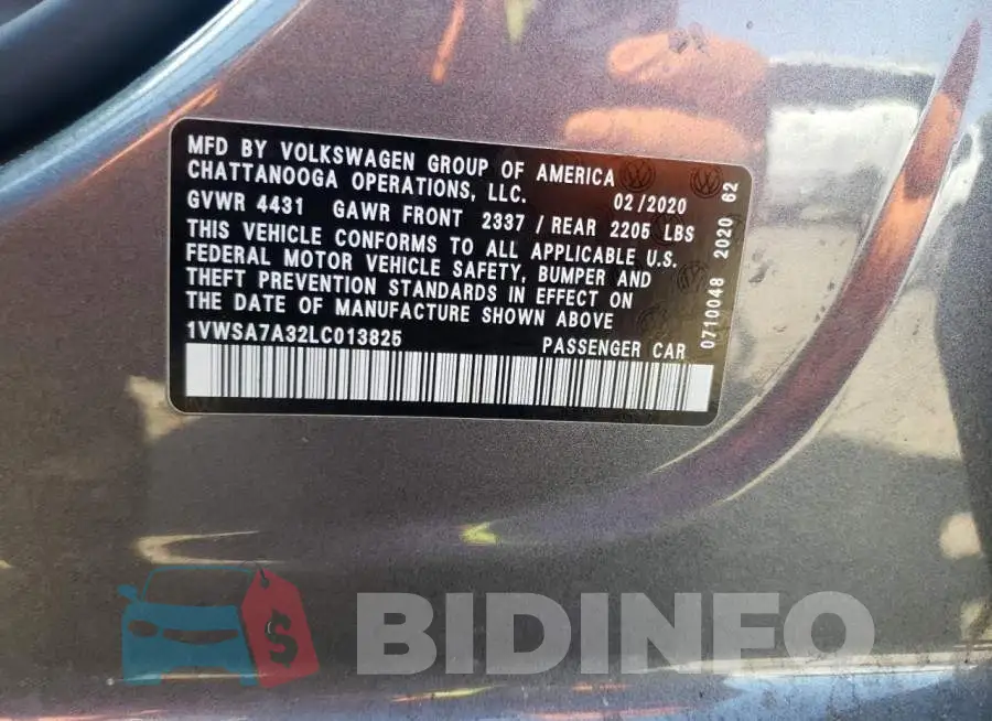 1VWSA7A32LC013825 Photo# 12