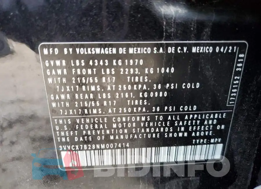 3VVCX7B28NM007414 Photo# 13