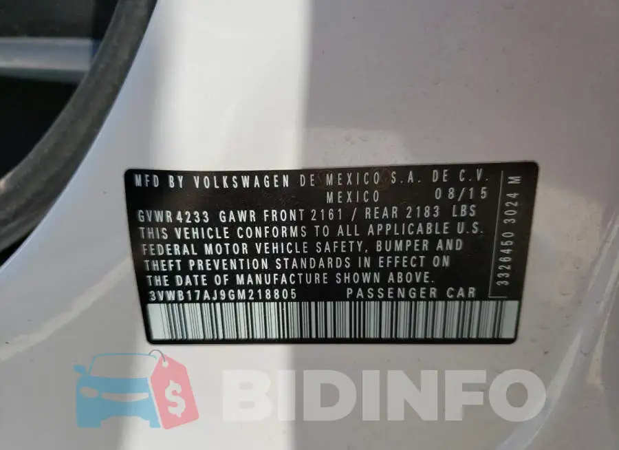 3VWB17AJ9GM218805 Photo# 10