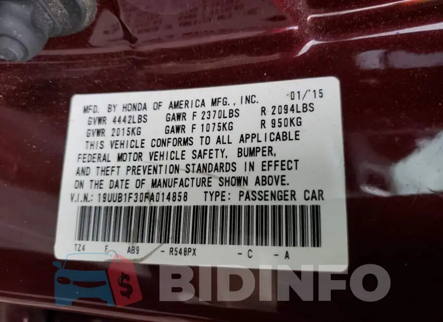 19UUB1F30FA014858 Photo# 12