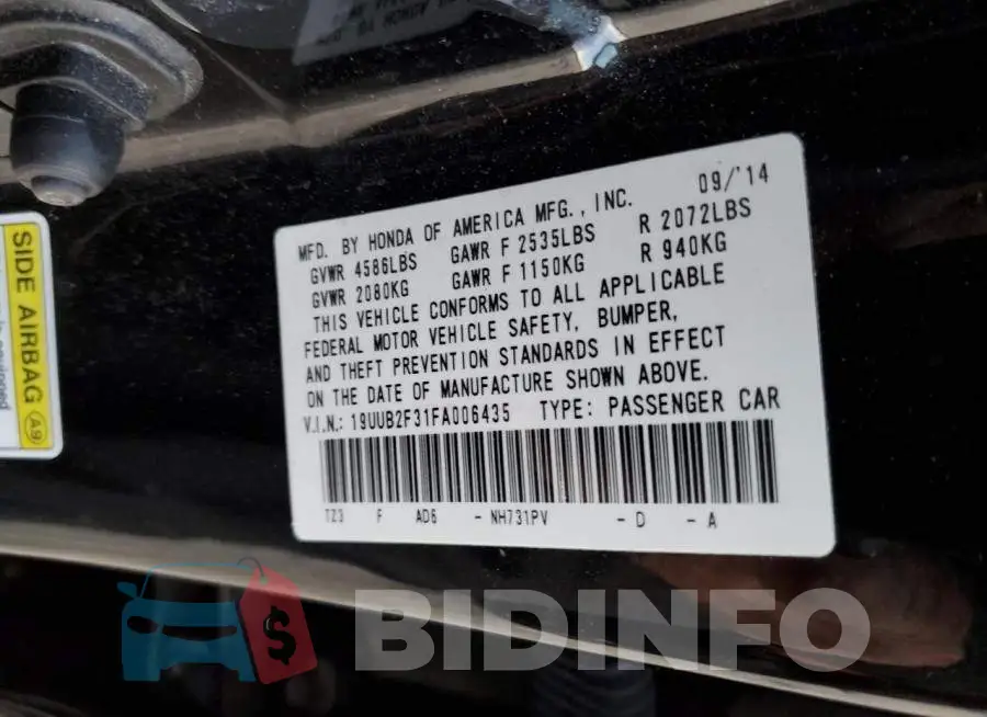 19UUB2F31FA006435 Photo# 12