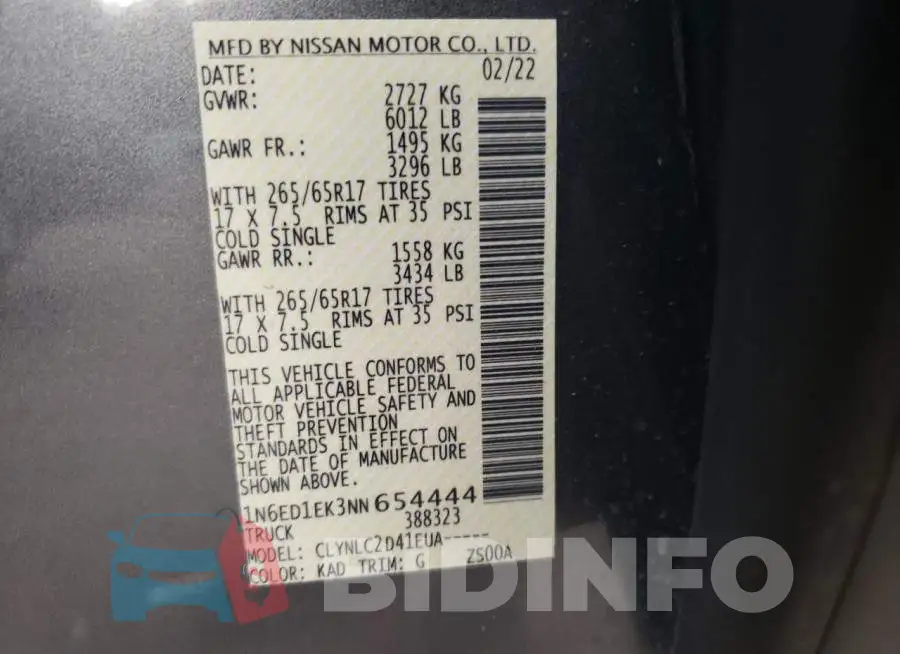 1N6ED1EK3NN654444 Photo# 12