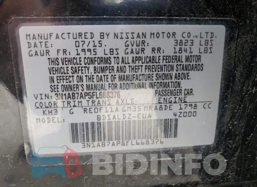 3N1AB7AP5FL668376 Photo# 12