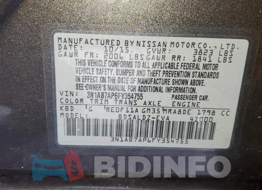 3N1AB7AP6FY354755 Photo# 13