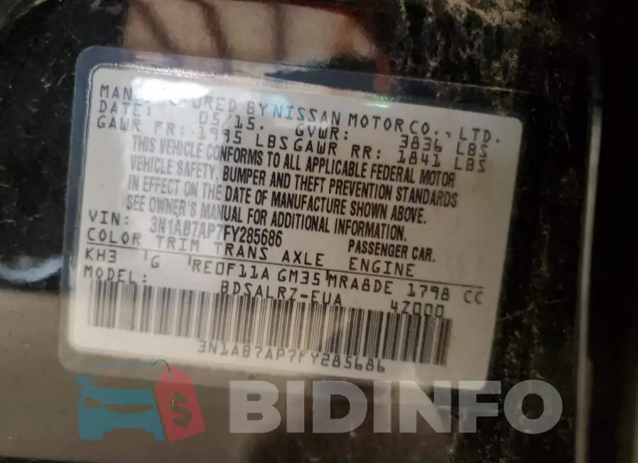3N1AB7AP7FY285686 Photo# 13