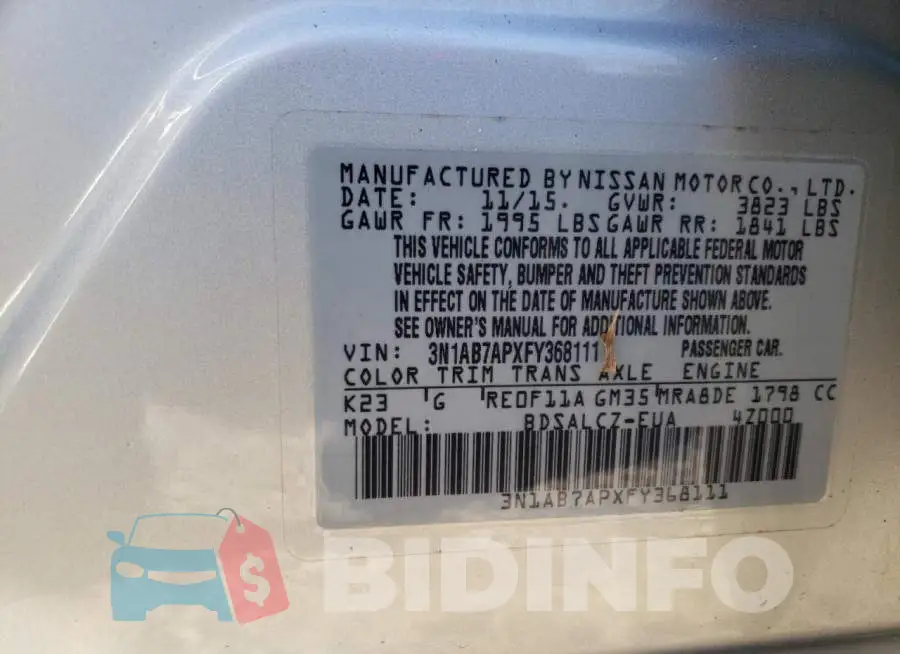 3N1AB7APXFY368111 Photo# 12