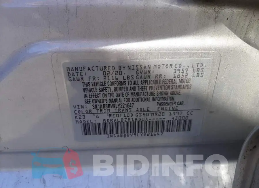 3N1AB8BV9LY221647 Photo# 13