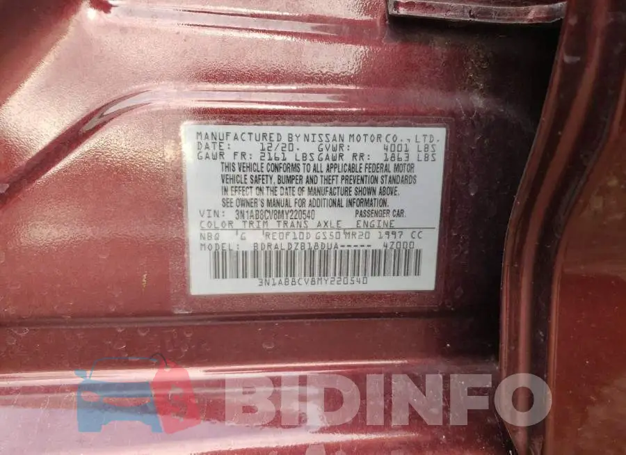 3N1AB8CV8MY220540 Photo# 12