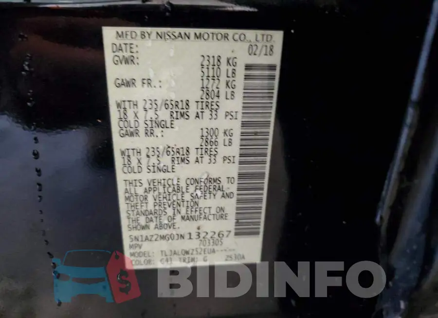 5N1AZ2MG0JN132267 Photo# 12