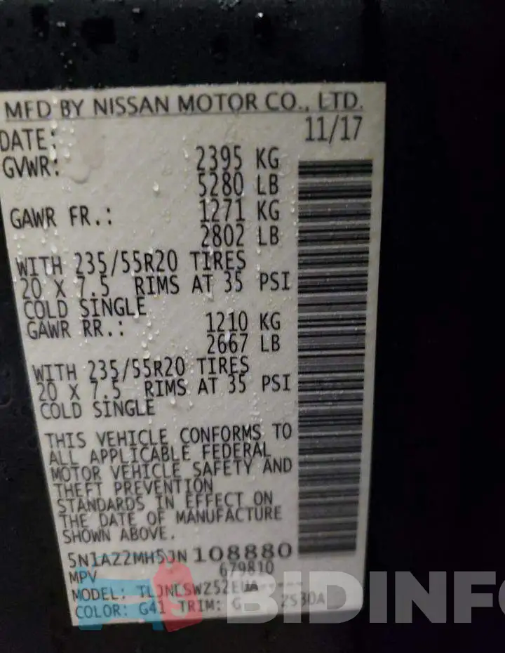 5N1AZ2MH5JN108880 Photo# 12