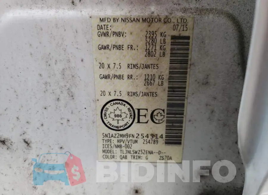 5N1AZ2MH9FN254514 Photo# 13