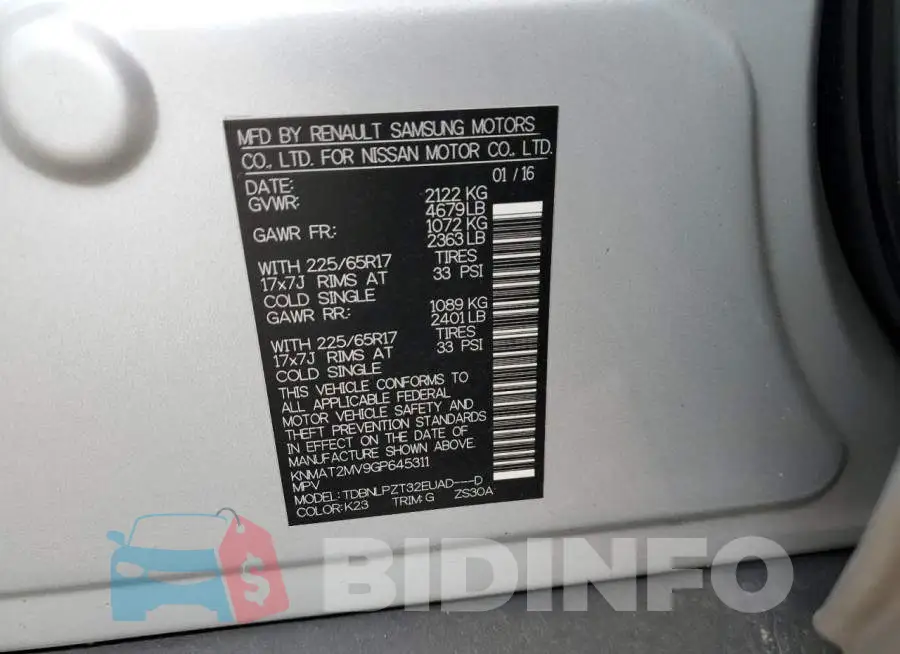 KNMAT2MV9GP645311 Photo# 13