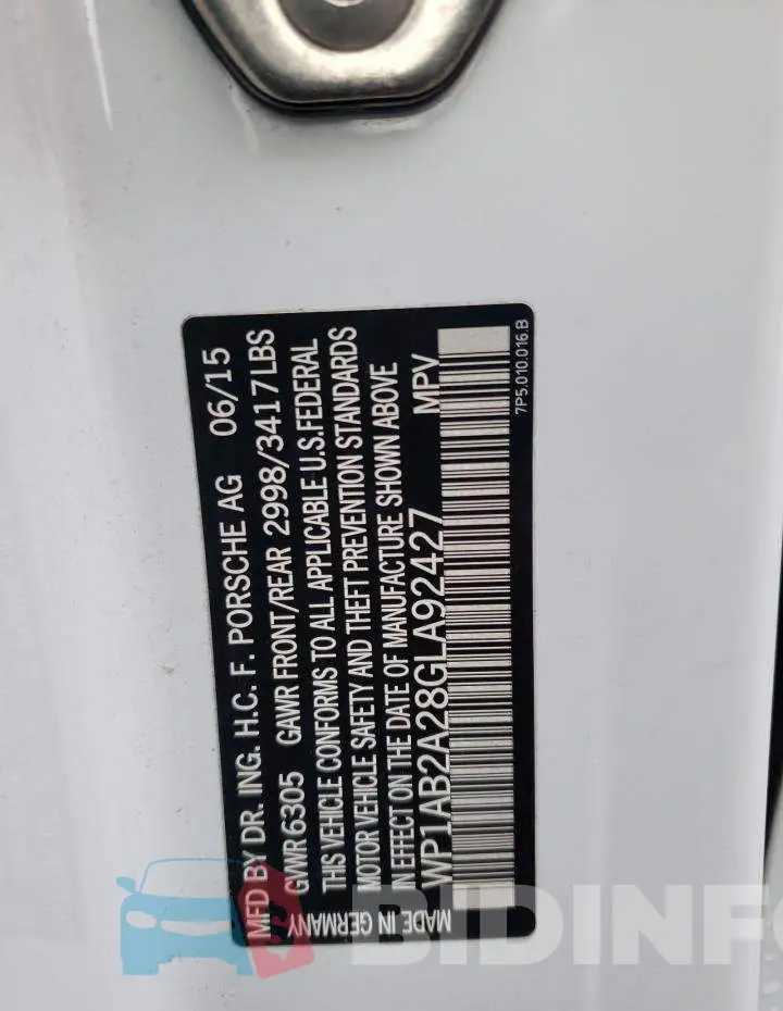WP1AB2A28GLA92427 Photo# 10