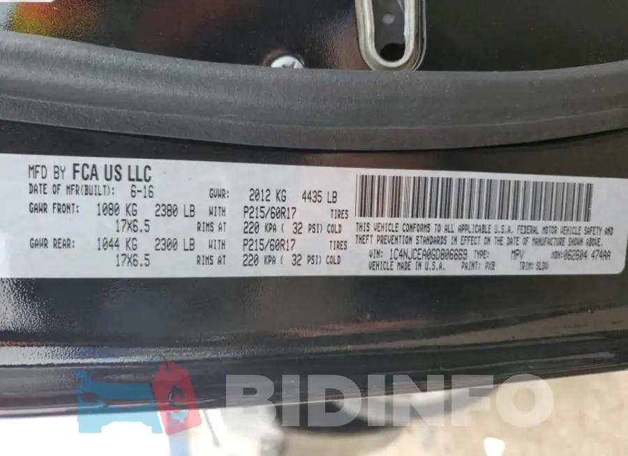 1C4NJCEA0GD806669 Photo# 13