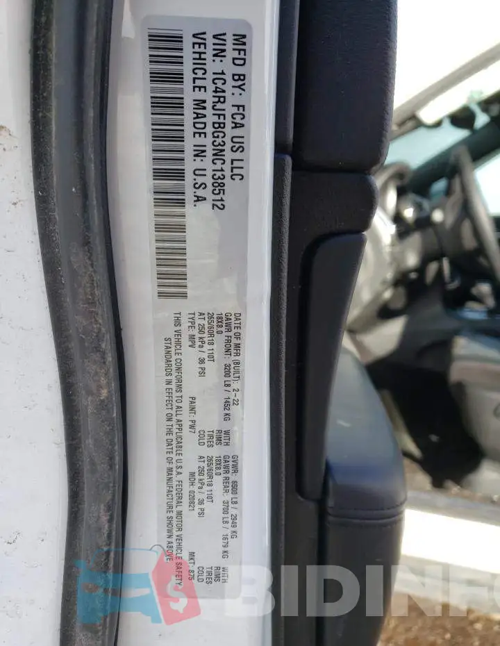 1C4RJFBG3NC138512 Photo# 14