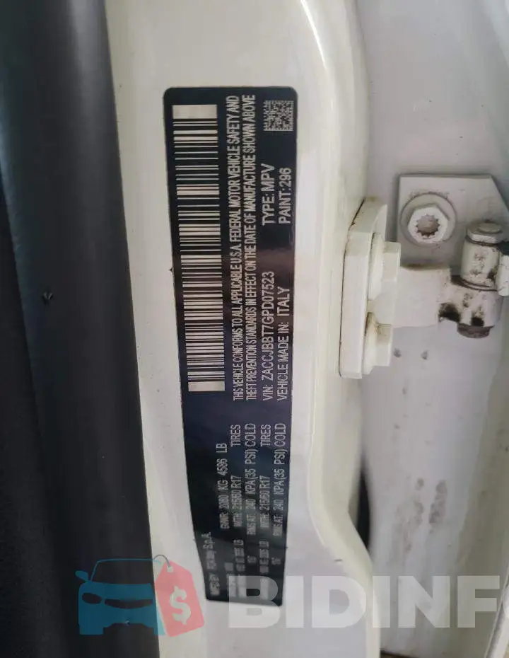 ZACCJBBT7GPD07523 Photo# 13