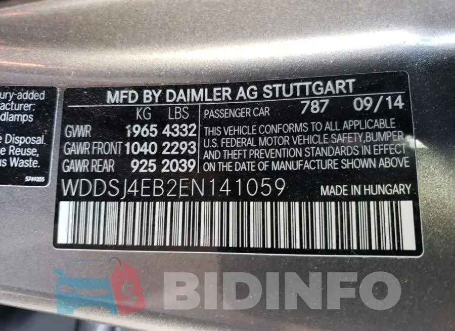 WDDSJ4EB2EN141059 Photo# 12