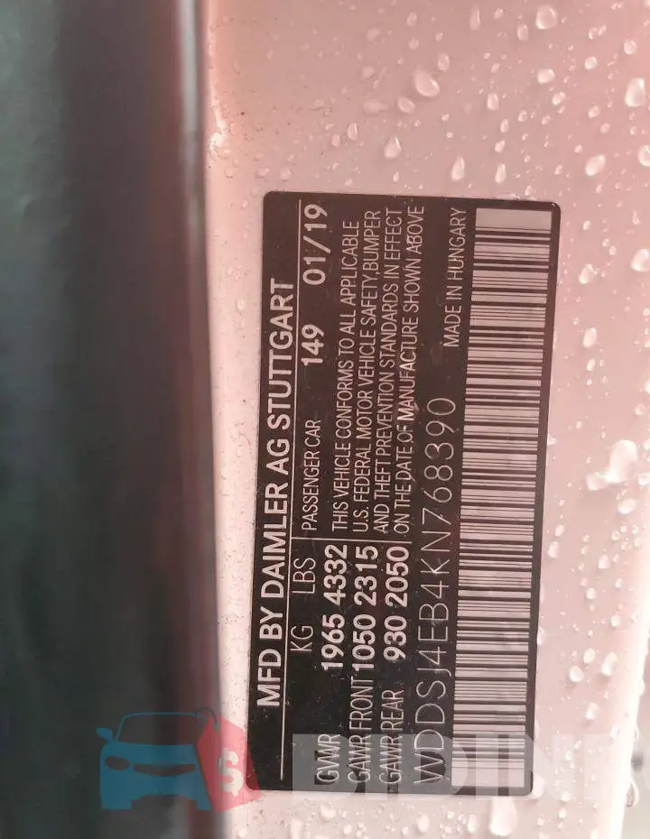 WDDSJ4EB4KN768390 Photo# 13